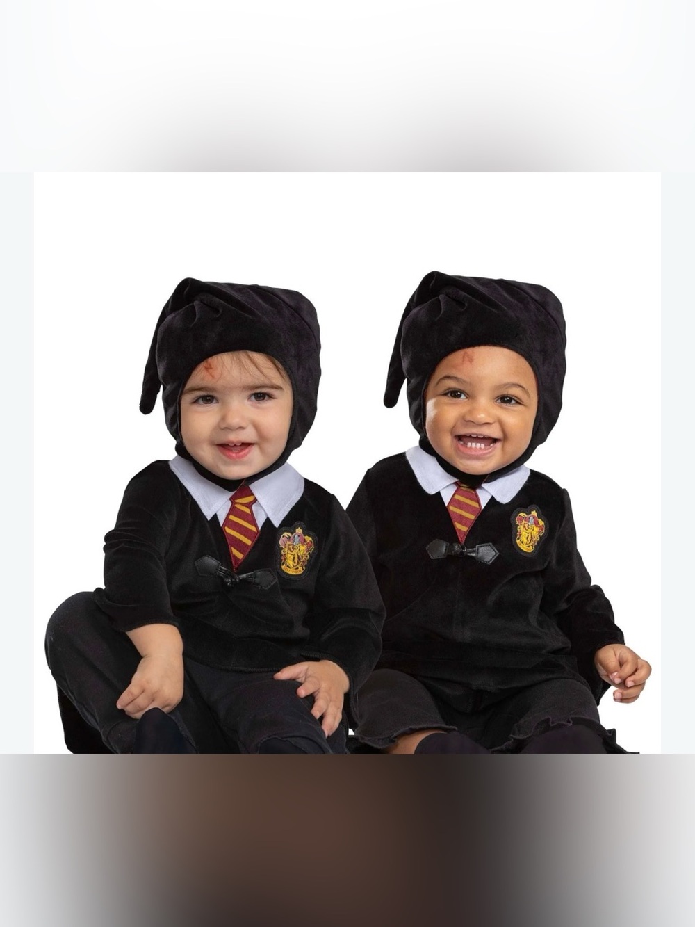 Infant Black Wizard Costume with Gryffindor Crest